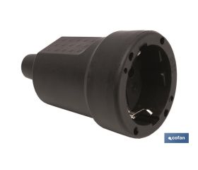 Base enchufe aérea Plug de goma | 16 A - 250 V | Color Negro