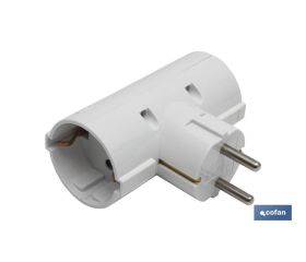 Adaptador doble Schuko 2P+T | Color Blanco | 16 A - 250 V