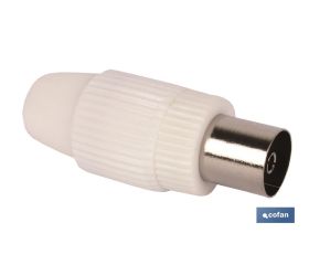 Conector de Antena TV Recto | Vía Hembra | Longitud 9,5 mm