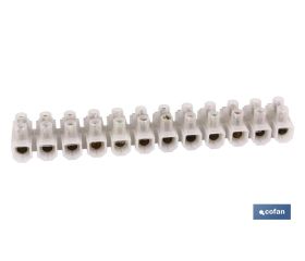 Regleta de conexión | 12 bornes para cable de varias Medidas | Color Blanco