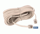 Cable plano de teléfono | Con 2 tomas de conexión | Longitud del cable de 2,2 y 4,5 metros
