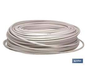 Rollo de cable de Antena TV- Satélite-TDT | Color blanco | Longitud 100 metros