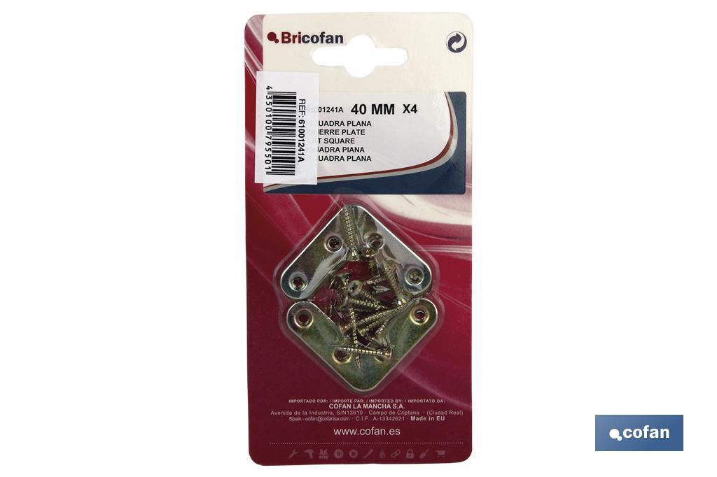 4 UDS ESCUADRA PLANA 40MM