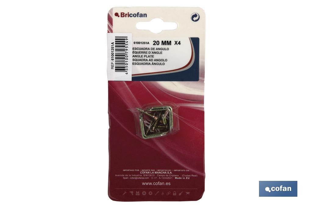 4 UDS ESCUADRA DE ANGULO 20MM