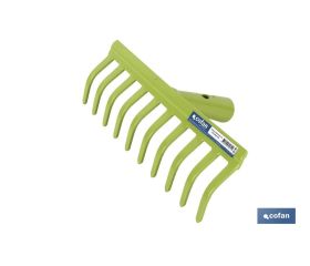 Rastrillo para jardín | Metálico | Para mango de madera | Idea para jardinería y agricultura