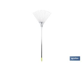 Escoba plegable de metal | Con 15 púas | Metálica | Recoge hojas | Ideal para jardín y agricultura