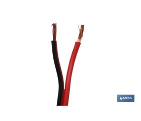 Rollo Cable Eléctrico de 100 m | Paralelo | Sección de cable en dos Medidas | Color Negro y Rojo