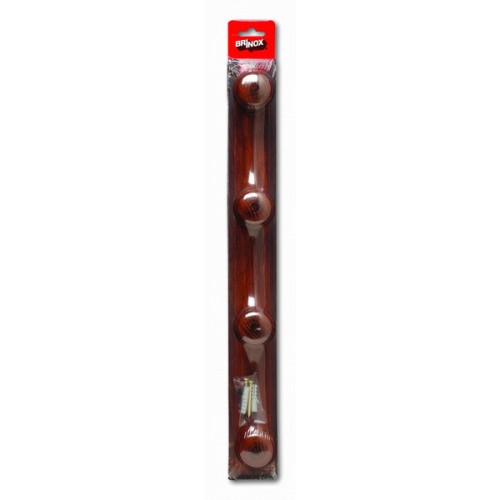 Mod. B3027-Z Perchero Madera pomo Redondo. Sapeli. 480 x 55 mm. 4 pomos [Blister 1 unidad]