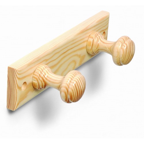 B3030-Y Perchero madera Pino. Roble. 220 x 55 mm. 2 pomos