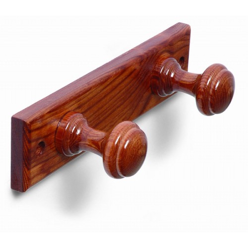 B3030-Z Perchero madera Pino. Sapeli. 220 x 55 mm. 2 pomos