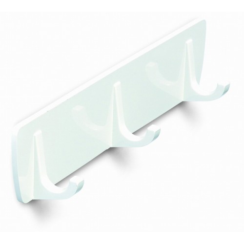 B5002-B Colgador 3 brazos adhesivo. Blanco. 175 x 40 mm