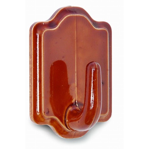 B5018-M Percha plástico. Cerámico marrón. 33 x 46 mm