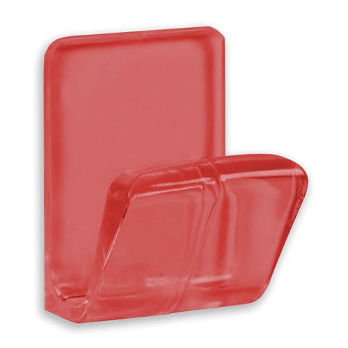 B5204-R Percha Mini Master Adhesiva. Plástico. Rojo transparente