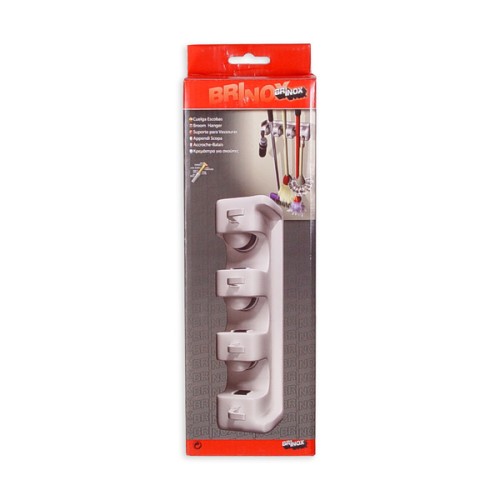 Mod. B5300-B Sujetaescobas. Blanco. 3 mangos [Caja-display]