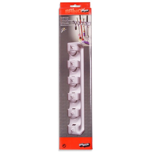 Mod. B5301-B Sujetaescobas. Blanco. 5 mangos [Caja-display]