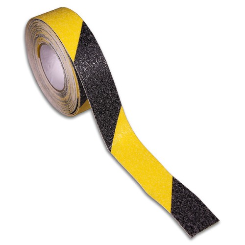 B6130-A Cinta Antideslizante adhesiva. Negro-Amarillo. 5 m. 25 mm