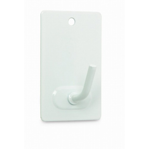 B7026-D Percha mediana adhesiva. Lacado Blanco. 26 x 43 mm