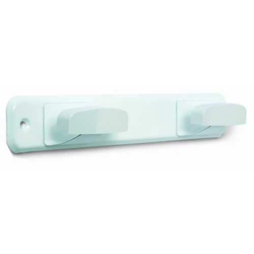 B7045-D Perchero Acero inox. Lacado Blanco. 240 x 40 mm. 2 brazos