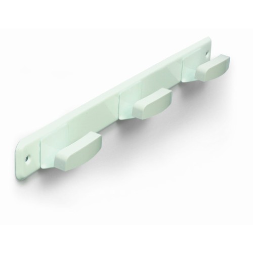 B7046-D Perchero Acero inox. Lacado Blanco. 350 x 40 mm. 3 brazos