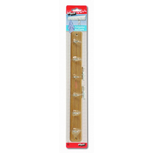 Mod. B7048-Z Colgador para cocina. Madera. 350 x 40 mm. 6 brazos [Blister 1 unidad]