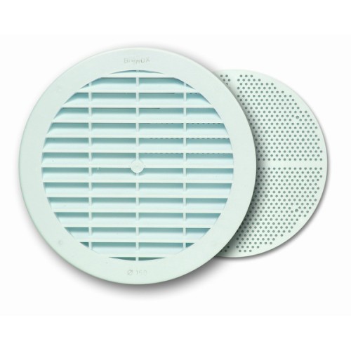 B7097-B Rejilla Circular con mosquitera. Blanco. Ø 15 cm