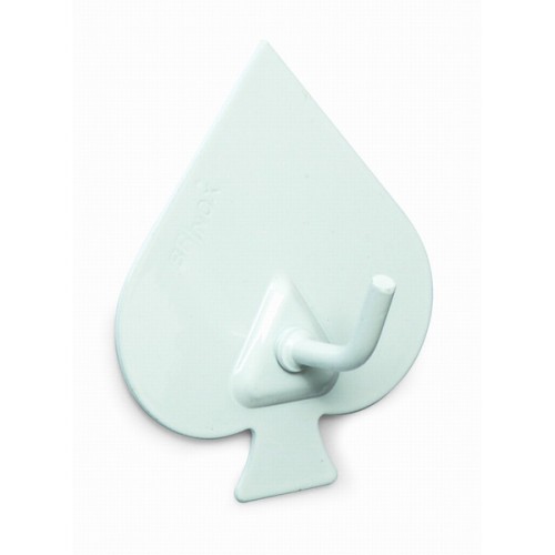 B7211-D Perchas diseño Poker. Lacado Blanco. 52 x 44 mm