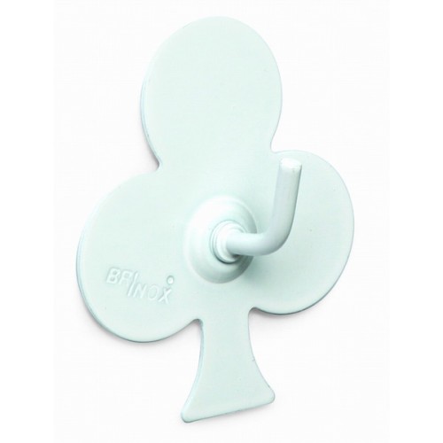 B7213-D Perchas diseño Poker. Lacado Blanco. 52 x 44 mm