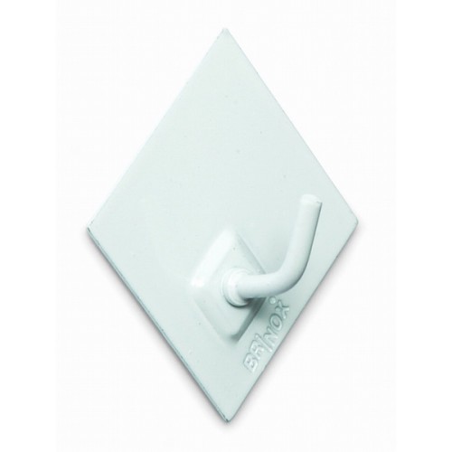 B7214-D Perchas diseño Poker. Lacado Blanco. 52 x 44 mm