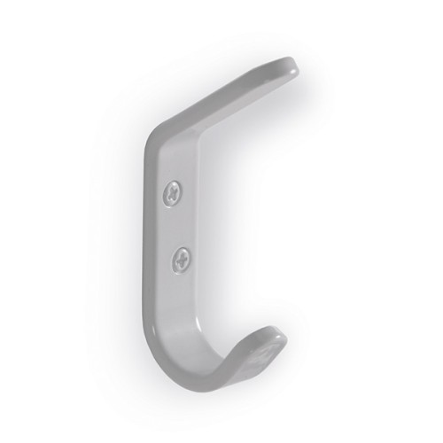 B7220-D Percha Aluminio. Doble gancho. Lacado blanco