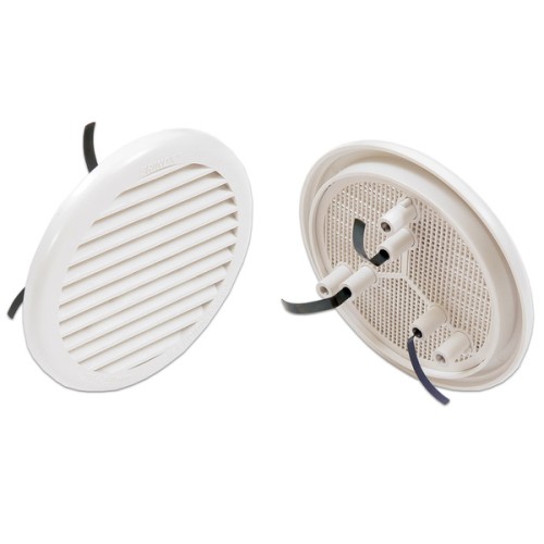 B7270-B Rejilla Universal circular +mosquitera.Ø100-130mm. Blanco