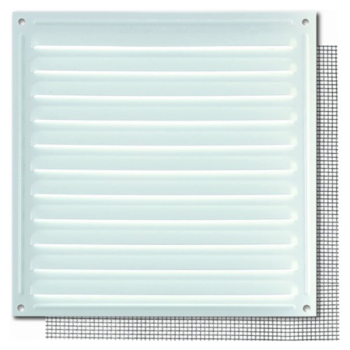 B7302-D Rejilla con Mosquitera. Lacado Blanco. 17 x 17 cm