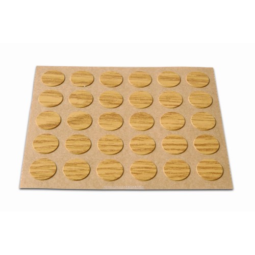 B7790-Y Embellecedor Cubre-tornillos adhesivo. Madera Roble. Ø 13 mm
