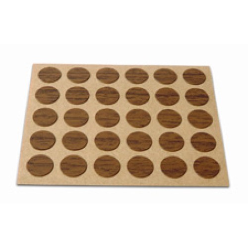 B7790-Z Embellecedor Cubre-tornillos adhesivo. Madera Sapeli. Ø 13 mm