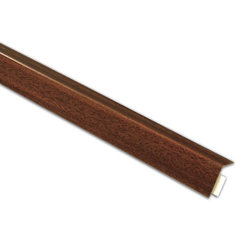 B8082 Ángulo metálico adhesivo. Madera Oscura. 250 cm. 20 x 20 mm