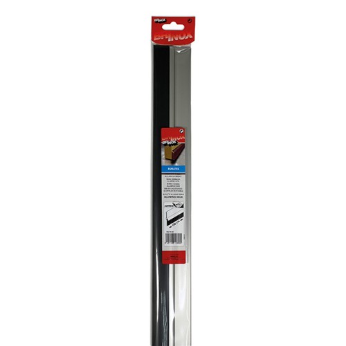 Mod. B8272-E Burlete aluminio goma 25 mm. Inox. 100 cm [Blister 1 tira]