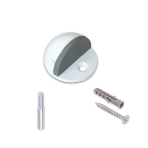 B9020-D Tope puerta con Pivote y tornillo. Lacado Blanco. Ø 44 x 25 mm