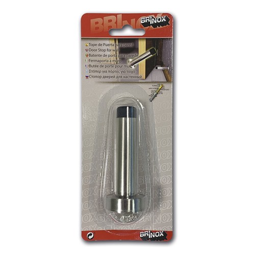 Mod. B9053-E Tope pared 8 cm. Acero satinado [Blister 1 unidad]