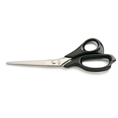C25034 Tijera Cocina con anillas plástico. Inox-Negro. 8½” - 22 cm