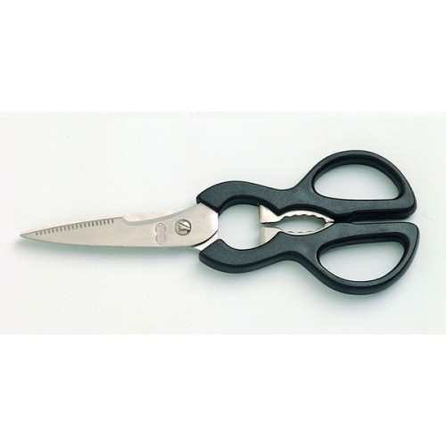 C50155 Tijera multiusos plastificada. Inox-Negro. 8" - 21 cm