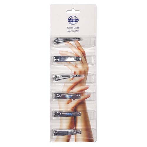 Mod. C50237 Trimer Corta Uñas con lima. Cromado. 6 cm [Blister 6 unidades]
