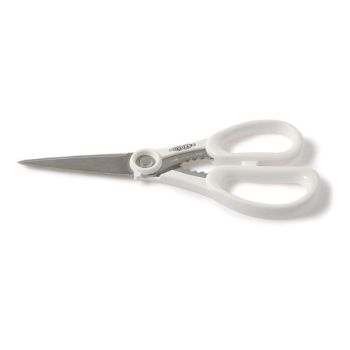 Miniatura Tijera Microdentada . Inox - Blanco