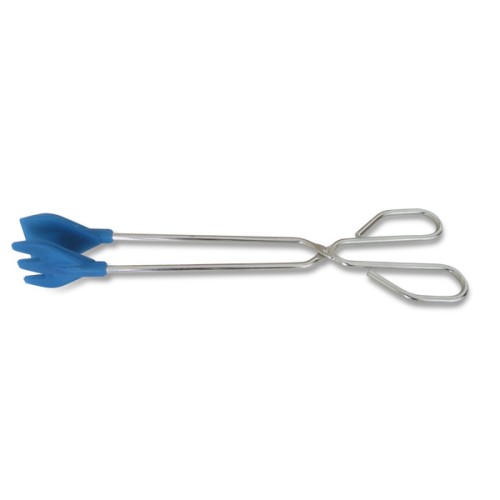 C51064 Tenacilla Palas anchas Silicona. Azul. 30 cm
