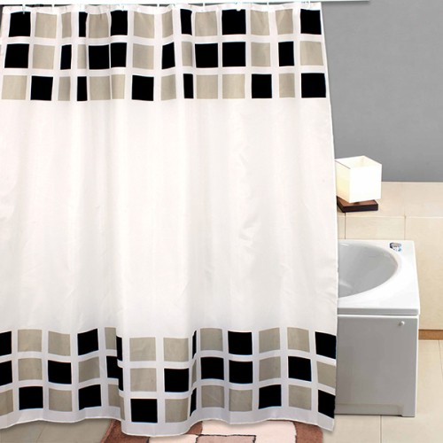 M52014M Cortina Baño. Marrón. 180 x 180 cm