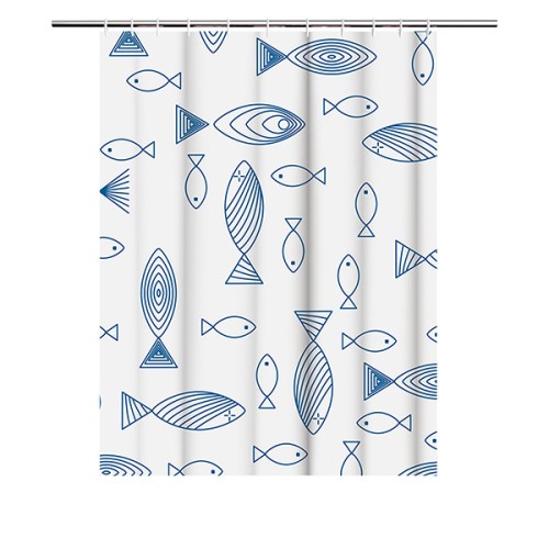 M52021C Cortina Baño. Azul. 180 x 180 cm