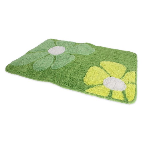 M54005V Alfombra Baño. Flor Verde. 50 x 70 cm