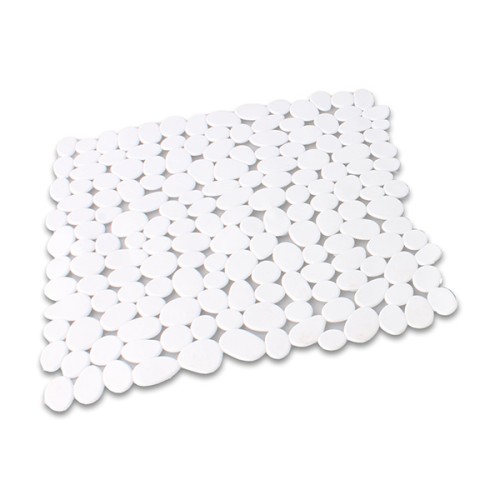 M54021B Alfombra Antideslizante Piedras. Blanco. 53 x 53 cm