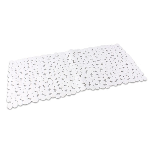 M54022B Alfombra Antideslizante Piedras. Blanco. 35 x 70 cm