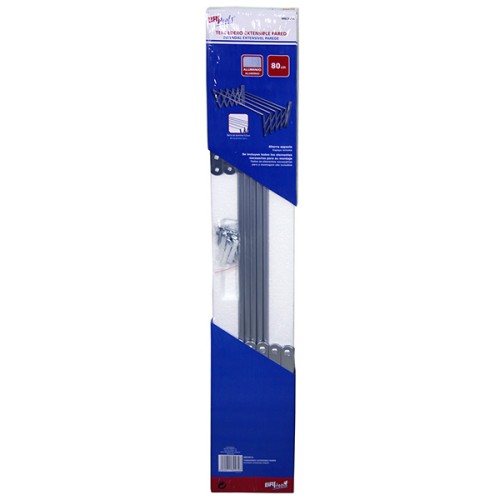 Mod. M8C001A Tendedero Extensible Pared. Aluminio. 80 cm [Paquete 1 ud]