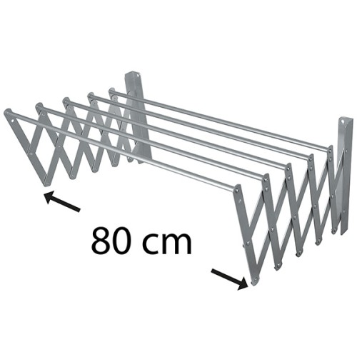 M8C001A Tendedero Extensible Pared. Aluminio. 80 cm