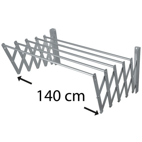 M8C004A Tendedero Extensible Pared. Aluminio. 140 cm